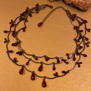 Vintage ruby crystal necklace
